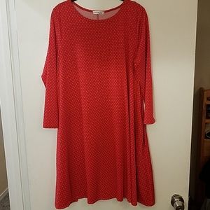 Cute red and white polkadot dress with POCKETS